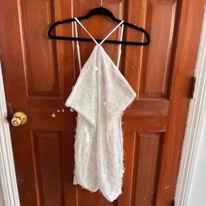 SHEIN White Sequin Mini Dress